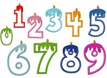 Stickserie - Wachszahlen - Zahlen als Kerze